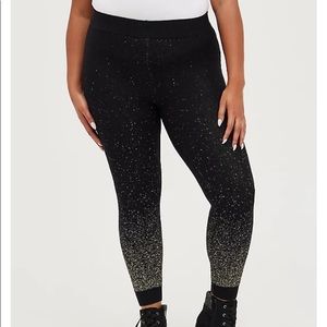 TORRID PLATINUM SWEATER LEGGING WITH LUREX - BLACK